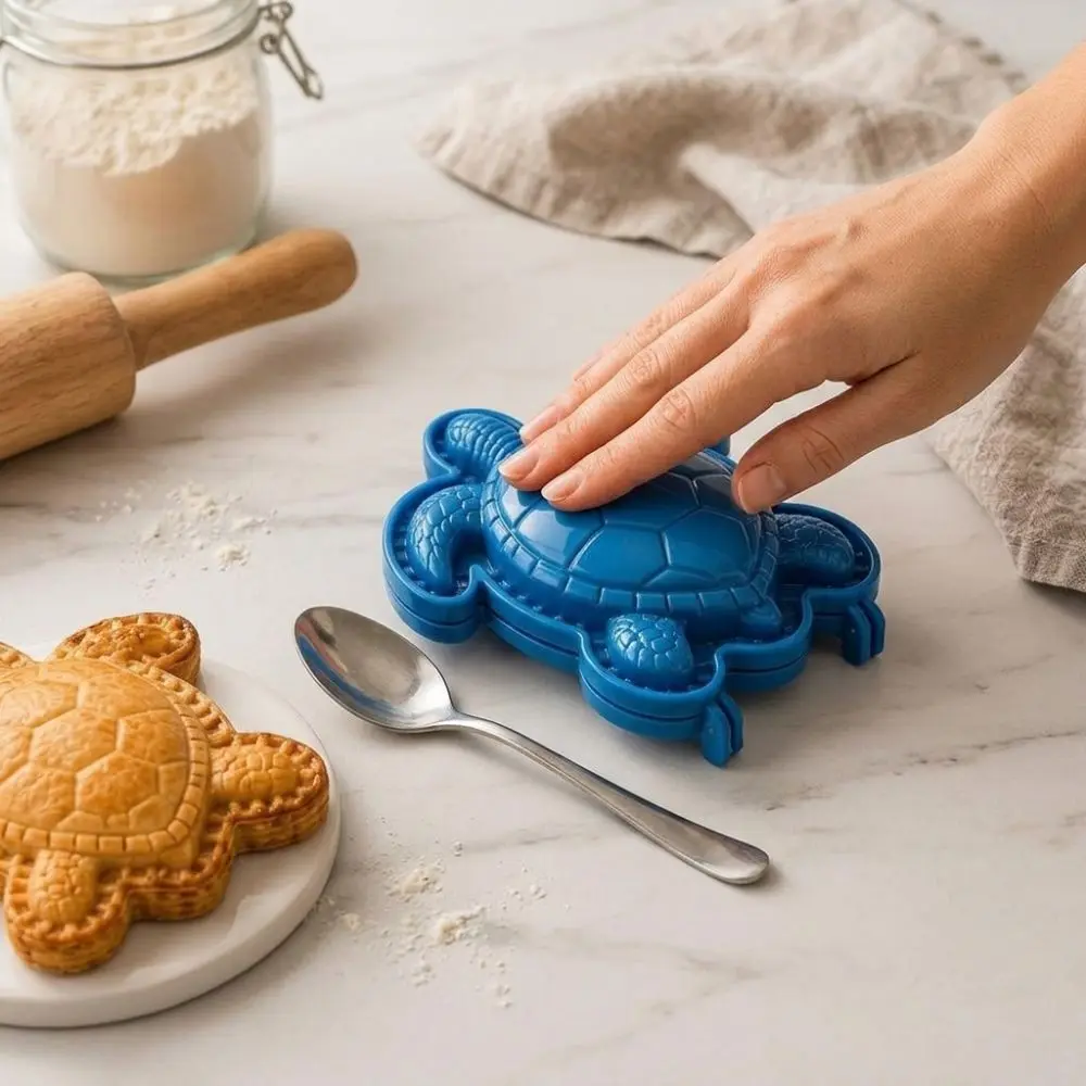 Sea Life Ocean Filled Pie Press Collection Turtle Dolphin Crab Food-Grade Plastic Party Pastry Baking Molds Beach Theme