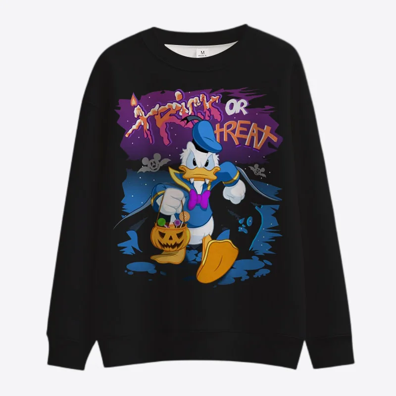 Jesień 2022 Horror Halloween Disney marka ściegu i Mickey Minnie wycięcie pod szyją bluza w stylu Casual męska sweter z długim rękawem Top