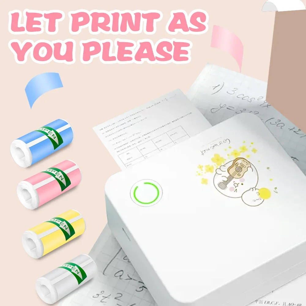 Self-adhesive Thermal Printing Paper Mini Printer Color Sticker Thermal Paper Inkless Printing Photo Picture 57x25mm