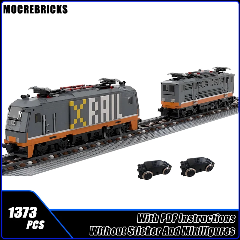 Piezas-locomotoras eléctricas XRail, con Motor de potencia, juegos de trenes de ferrocarril, MOC, bloques de construcción, juguetes, rompecabezas, regalos de Navidad, 1373