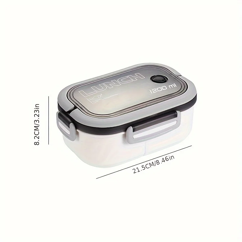 1pc thickeneded PP plastic material divided double-layer lunch box lunch box can be heated in a microwave oven