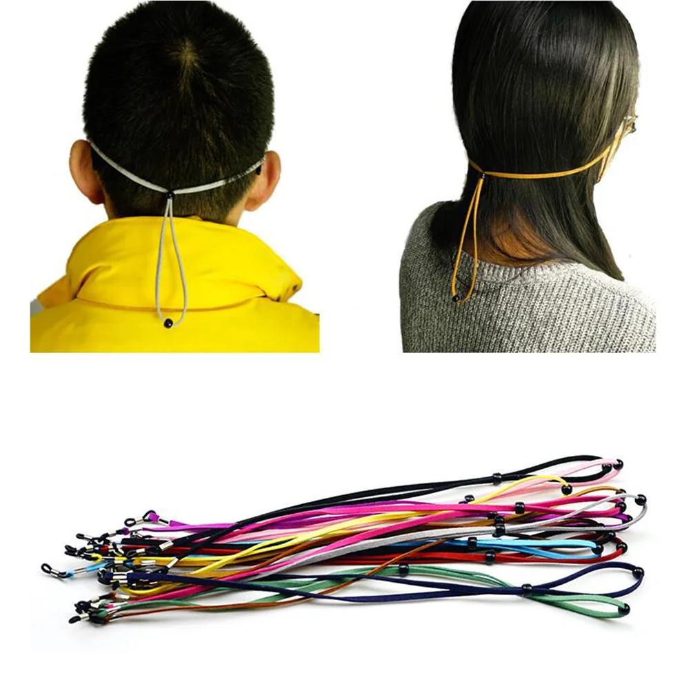 

6pcs Eyeglass Chain Holder Adjustable Black Cord Fashionable Glasses Rope Simple Design Anti Fall Accessories Labor Protection