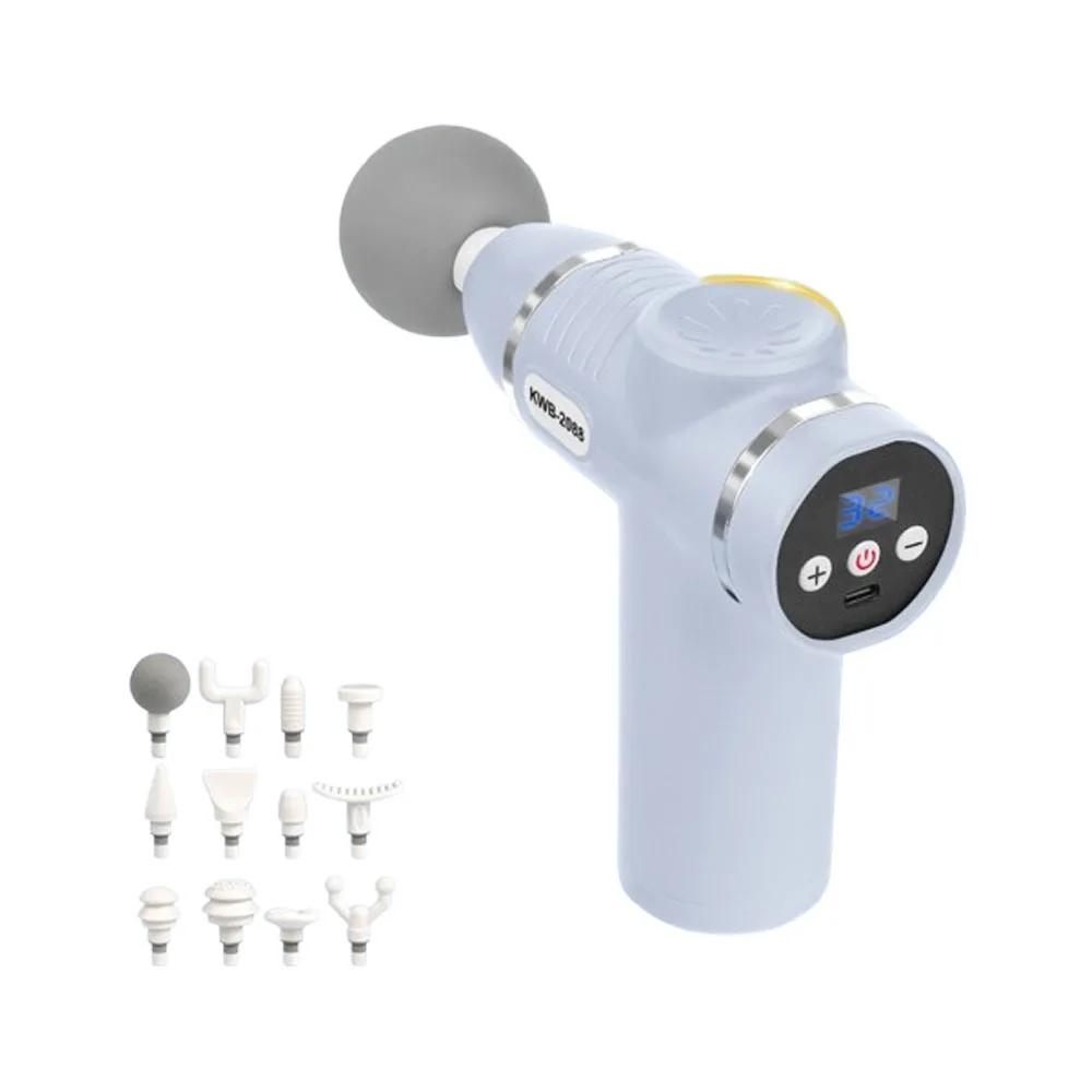 USB Charging Electric Scalp Massager LCD Display 12 Massage Heads Fascia Massager 32 Speeds Strong Vibration Body Massager