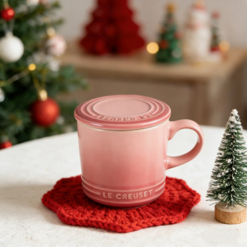 High-value stoneware mug with lid, multi-color optional, non-slip bottom, household coffee cup water cup