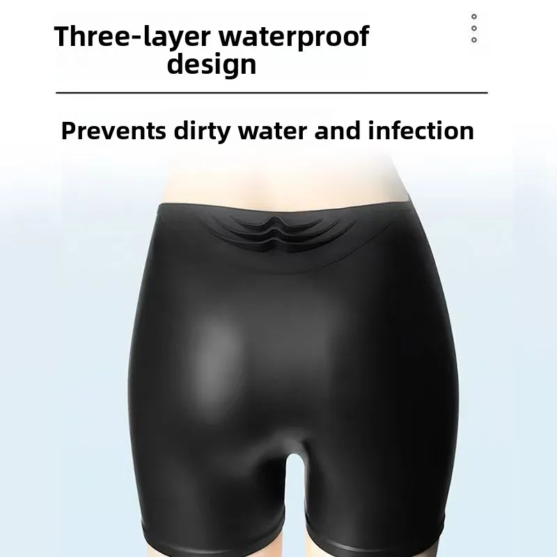 Silicone Waterproof Swimming Trunks Flat Angle Professional Swimming Gear Running Fitness Ice Cycling Sports Utility Shorts