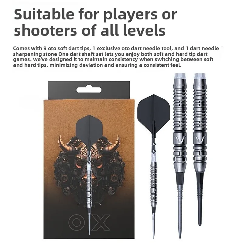 Série do zodíaco vaca 90% macio e duro OTO conjunto de dardo de aço de tungstênio T19 asa de dardo integrada de duas cores