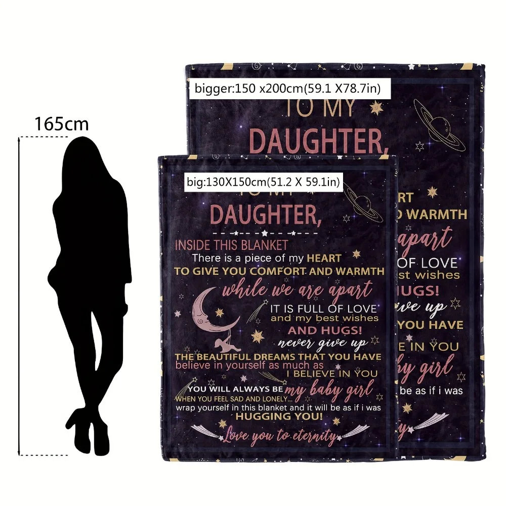 1 قطعة بطانية سوداء هدية لابنتي مطبوعة مريحة رقيق الفانيلا بطانية للمنزل غرفة المعيشة ديكور غرفة نوم 2026 هدية السنة الجديدة #5