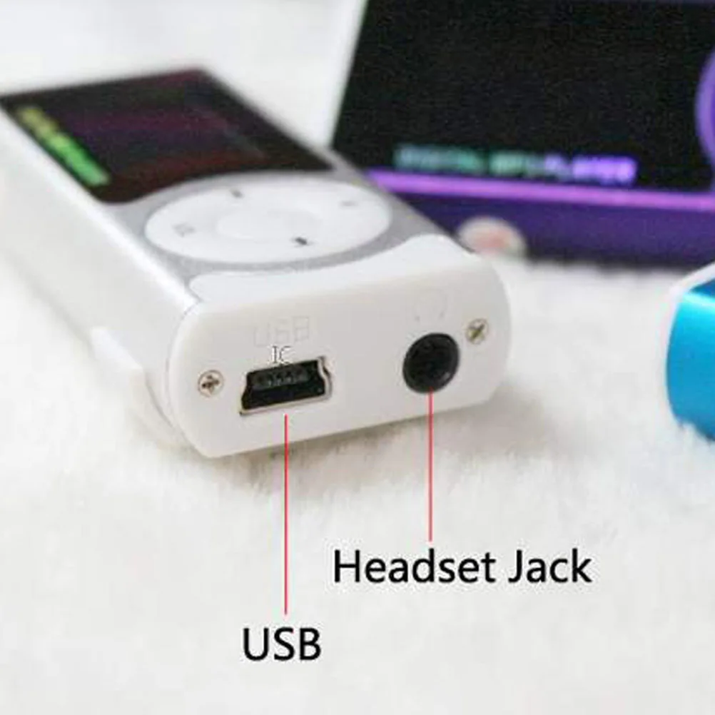 

Mini Mp3 Player Silver Durable Plastic Compact Stylish Support 16GB Micro LED Flashlight USB Rechargeable