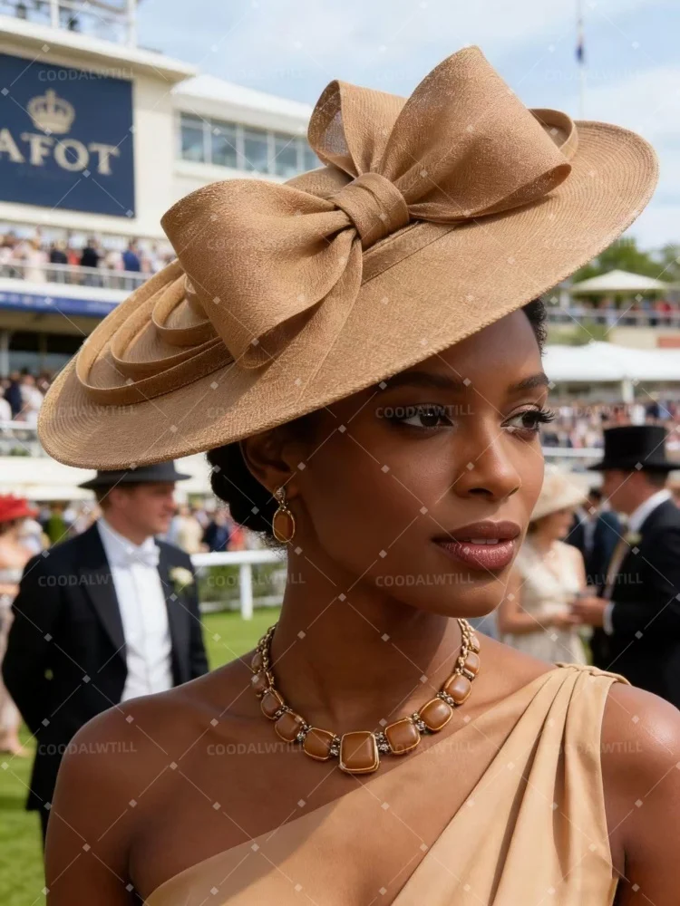 Big Imitation Sinamay Bow Fascinator Hat Headband For Kentucky Derby Royal Ascot Headpiece Wedding Tea Party Women Headwear