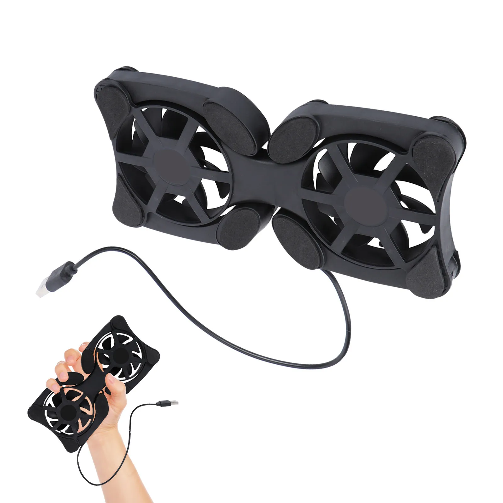 

Складная подставка-охладитель для ноутбука с питанием от USB, 70 мм, с мощным вентилятором, для отвода тепла, портативная, легкая конструкция, черная