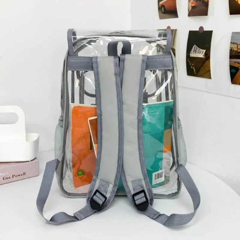 Clear Summer Backpack Transparent PVC Large Bag Waterproof Beach Cell Phone Bag Outdoor Travel Hiking can See Concert Schoolbag