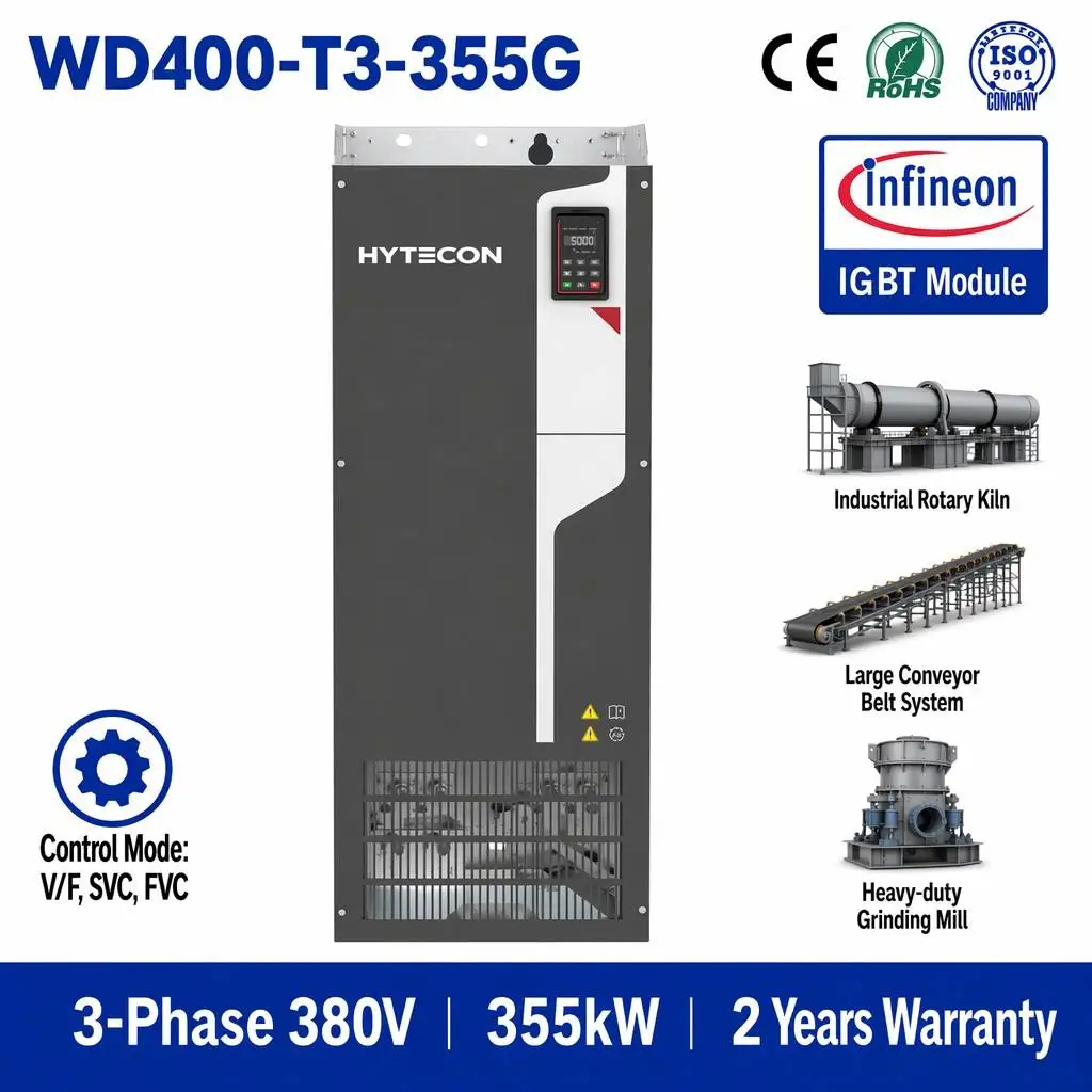 480HP Frequency Inverter 355kW VFD 3 Phase 380V-480V Industrial AC Drive Heavy  Vector Control Mining Pump