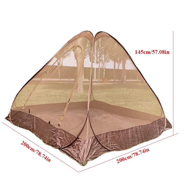 2-3Persons Pop Up Quick Open Mosquito Net Tent Indoor and Outdoor Camping Summer Meditation Fish Throw Mesh Pergola Breathable