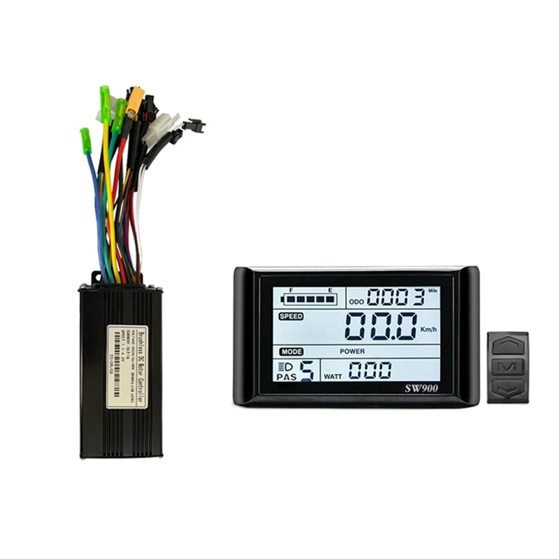 24V 36V 48V 500W 750W Three-Mode 9 Tubes 26A Controller Throttle Brake Kit With LED SW900 Display E-Bike Parts