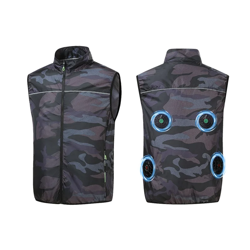 Summer Air-Conditioning Workwear with Fan Cooling, Outdoor Temperature-Reducing Breathable Vest with 4 Fans and Super Large Airf