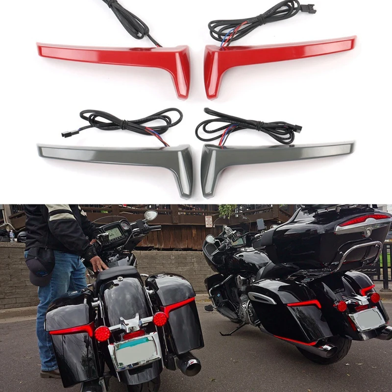 Motorcycle Rear Side Saddlebag LED Indicator Run Turn Brake Lights For Indian Challenger Chieftain Pursuit