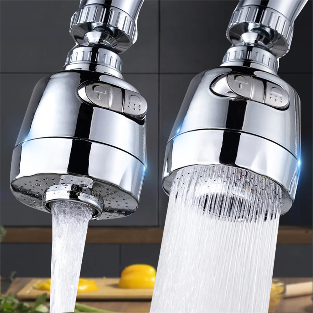 360 Degree Swivel Kitchen Faucet Aerator Adjustable Dual Mode Sprayer Filter Diffuser Water Saving Nozzle Bath Faucet Connector