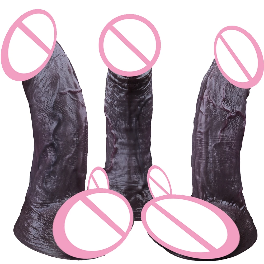 LEZEE Double Layered Dildos Multi-styles Dark Penis Soft Silicone Buttplug Anus Dilator G-spot Stimulator Vaginal Penetration