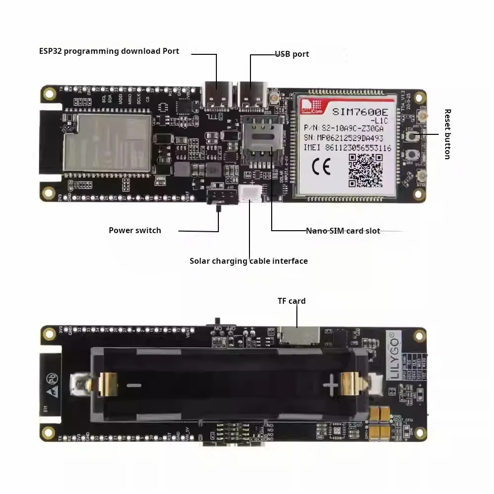 LILYGO® T-SIM7600E-L1C 4G LTE CAT4 USB Dongle ESP32 Wireless Network Adapter