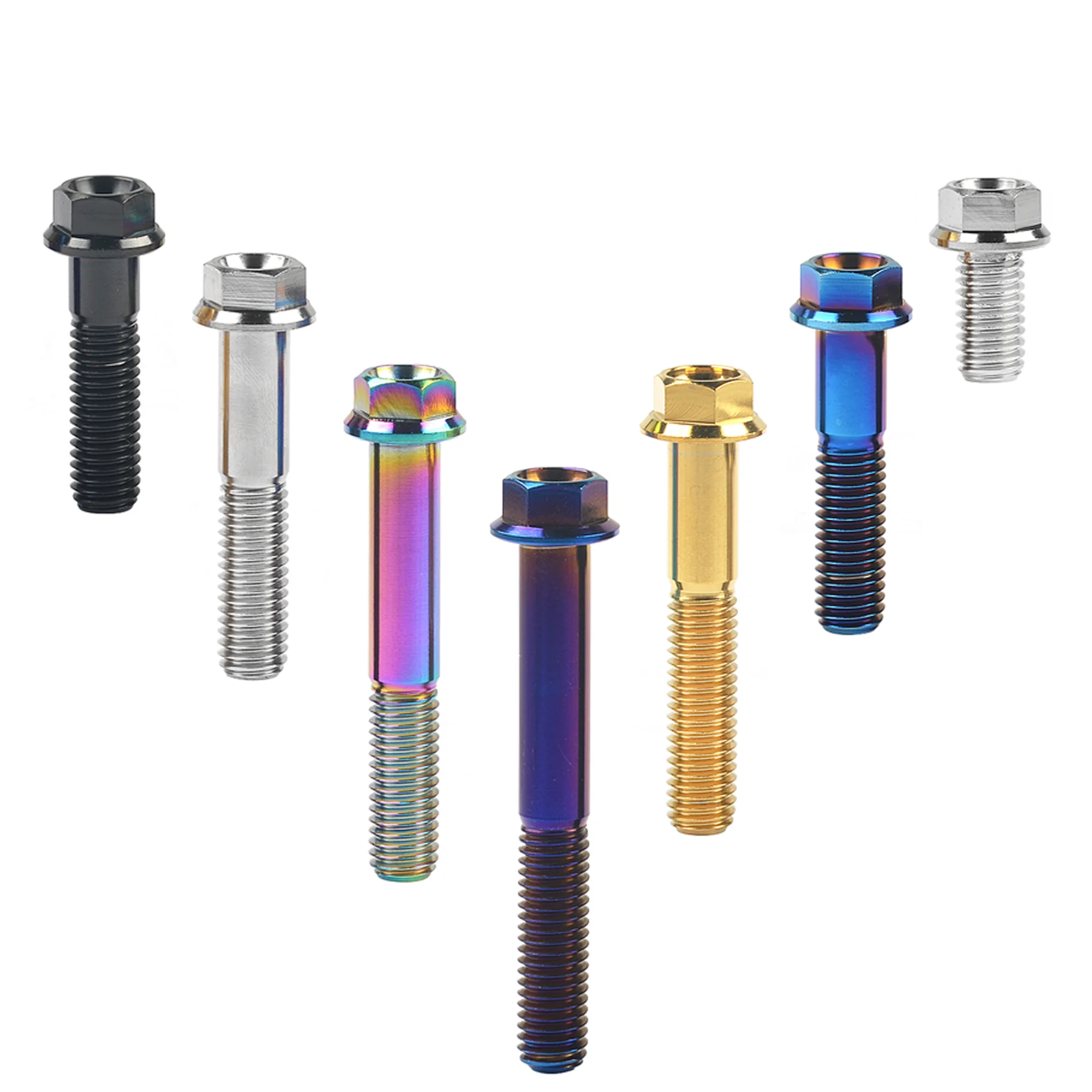 AliExpress Wanyifa  Titanium Bolt M6/M8x10/15/20/25/30/35~100mm Flange Hex Head Screw for Bicycle Motorcycle