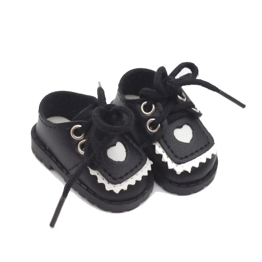 1 Pair Heart Shaped EXO Cotton Doll Shoes PU Leather Mini 1/6 Bjd Doll Shoes Casual 20cm Leather Shoes 15cm Cotton Doll