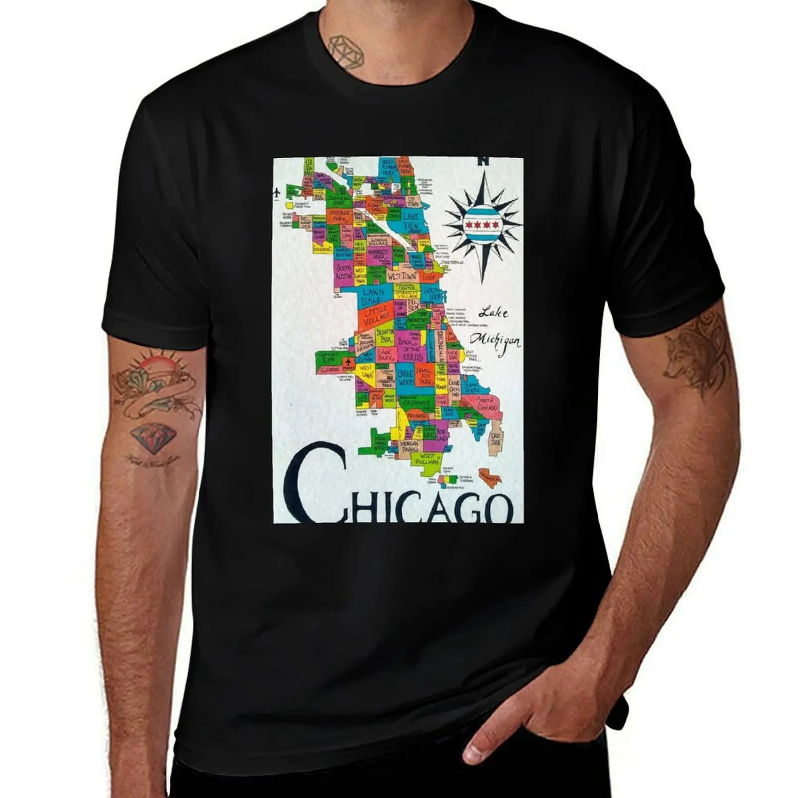 

Chicago Neighborhood Names T-Shirt sports fans vintage t shirts funny gifts oversized graphic tee clothing for men