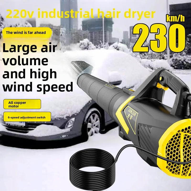 220 V Storm Gun Household Hair Dryer Powerful Leaf Blowing Snowblower Blower Blowing Dust High Power Industrial