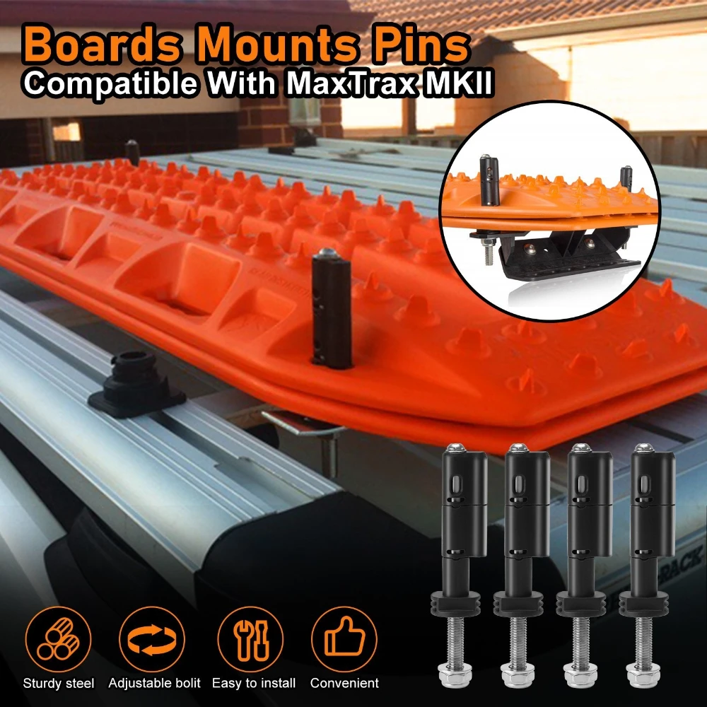 

Mounting Pins Fit for MaxTrax MKII Recovery/Traction Boards Lockable Theftproof Safety Mounting Pins Set 4 Pack
