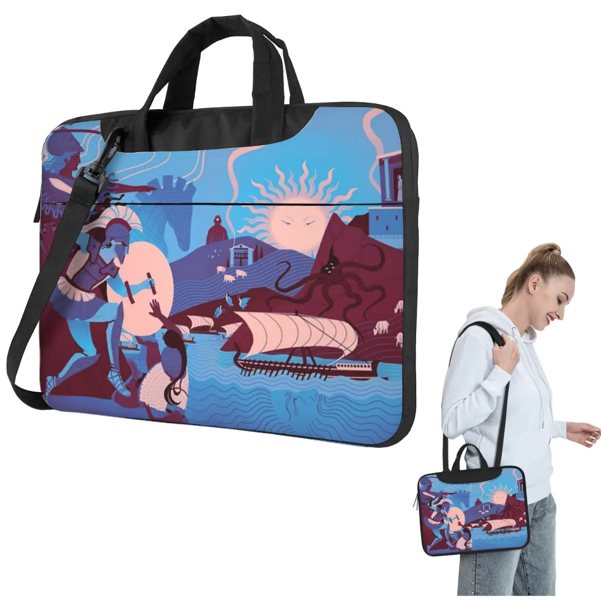 

Гомерский пейзаж - зимняя сумка через плечо для ноутбука, сумка для компьютера, устойчивая защитная сумка для ноутбука для Macbook Pro