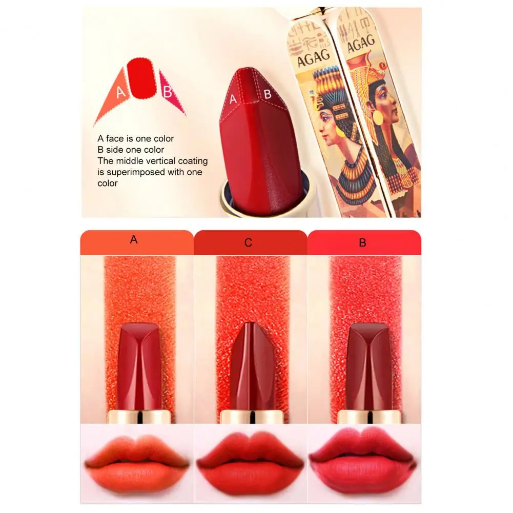 3.8g+3.8g Fashion Lip Gloss  Egyptian Style Rich Color Women Lipstick  Non-stick Cup Girls Matte Lipstick