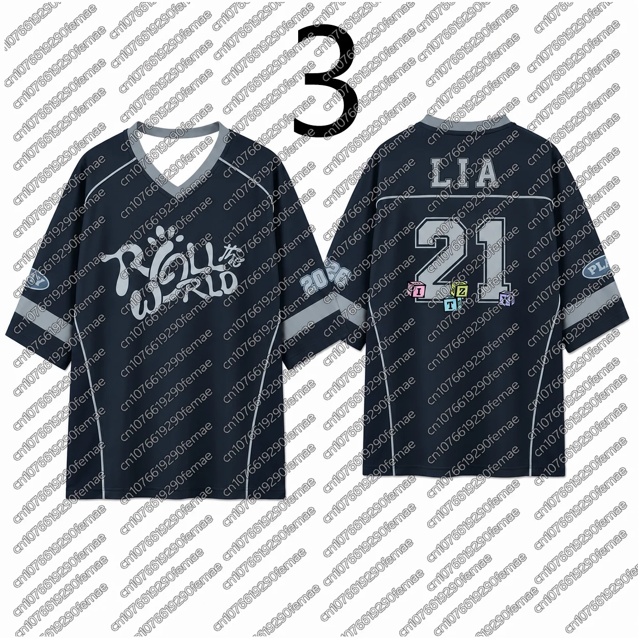 2026 Neues TUNNEL VISION Roll The World V-Ausschnitt Drop-Shoulder Jersey Damen Kpop Konzert Fan Merch Sommer T-Shirt – Detail 5