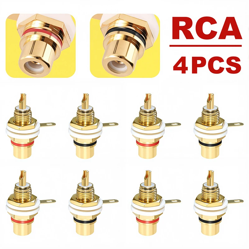 4/8/20PCS RCA Female Socket Connector Chassis Panel Mount Adapter Audio Terminal Plug 3.5mm AV Plug