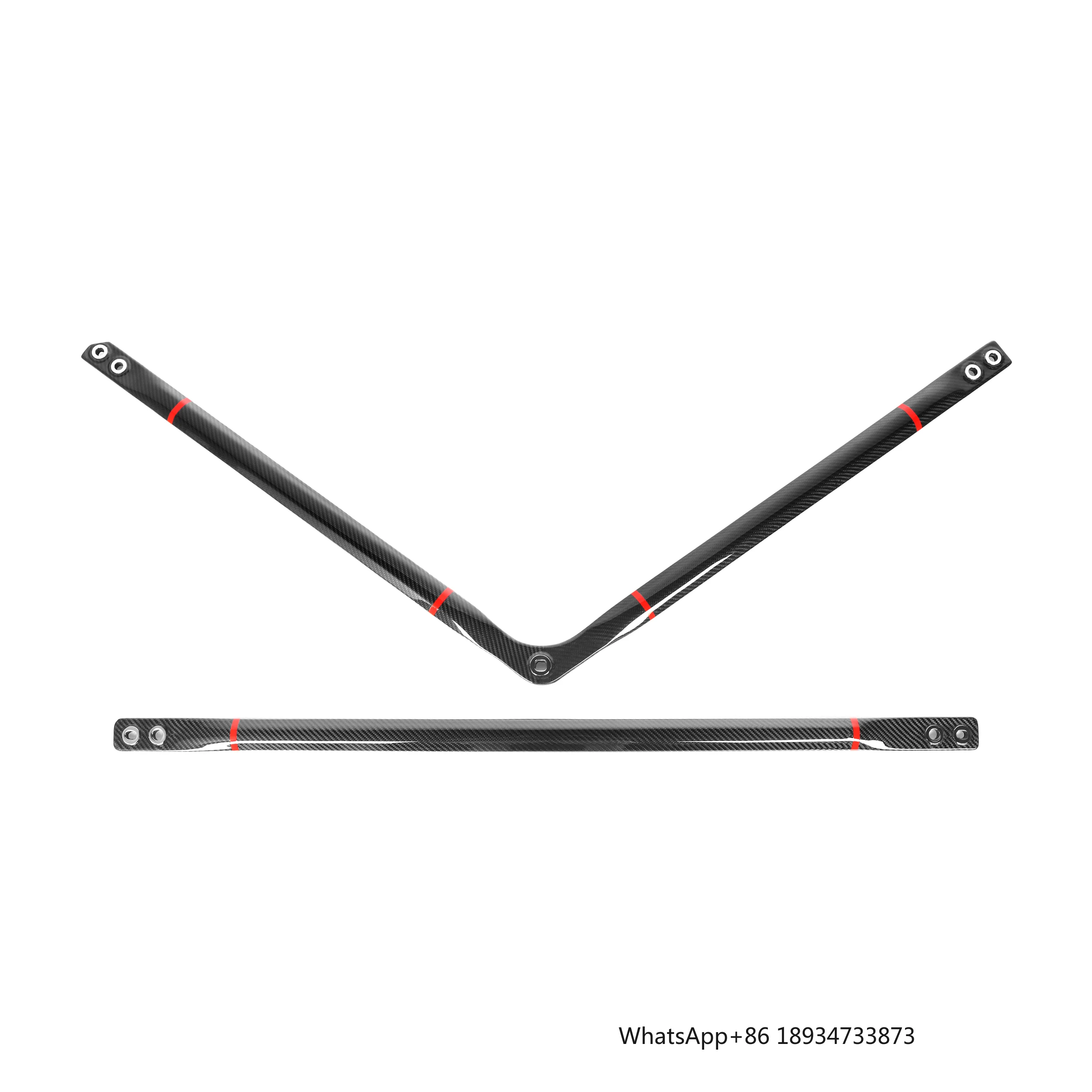 Dry Carbon Fiber Engine Strut Brace Bar with Red Line  for BMW G80 G82 G83  M3 M4 2021-2023 G87 M2 2023+  Interior Engine Bar