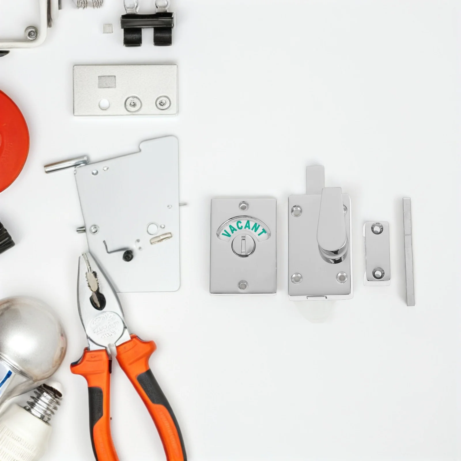 

Zinc Alloy Bathroom Door Lock Privacy Indicator Vacant Occupied Clear Status Display for Public Restroom Use Bathroom Door Bolt