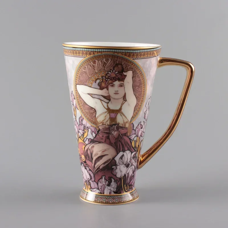 European Bone China Datang Cup Tall Cup Ceramic Retro Creative Water Cup Large Capacity Mug Coffee Mug  Mugs Coffee Cups