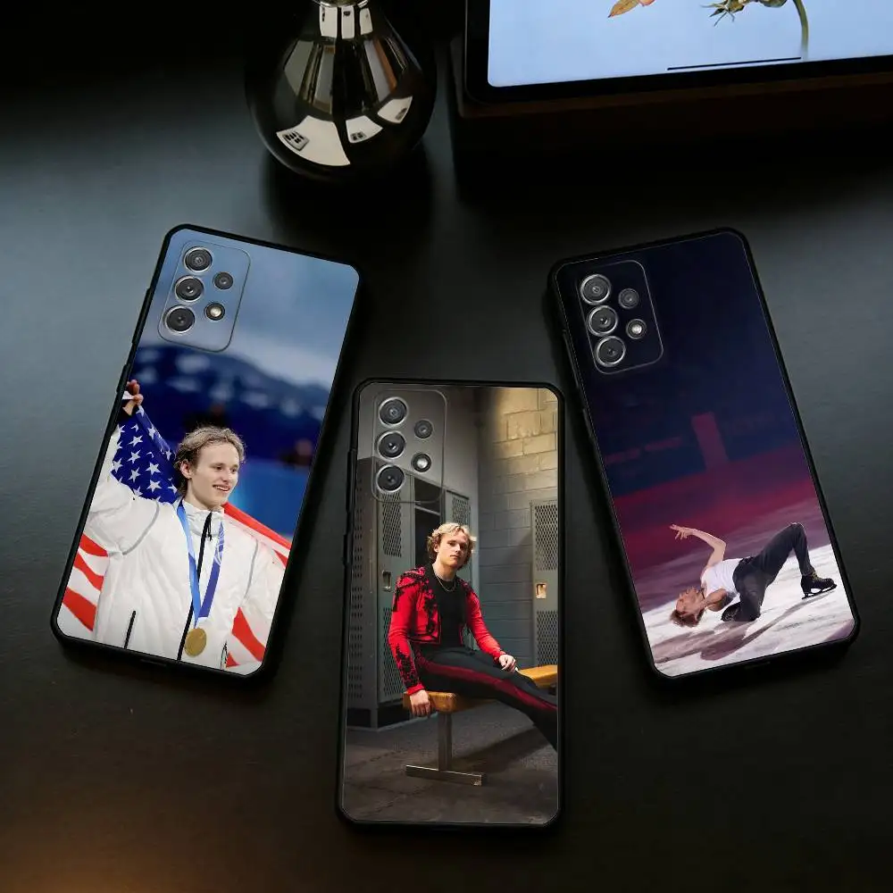 

I-Ilia M-Malinin-IN Soft Silicone Black Cover Phone Case For Samsung Galaxy A73,A72,A71,A70,A53,A52,A51