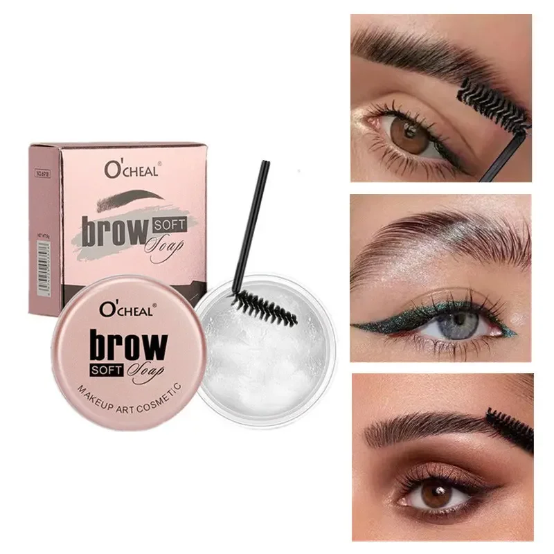 1pcs Waterdichte 3D Wenkbrauw Styling Crème sneldrogende Make-Up Wenkbrauw Beeldhouwen Zeep Natuurlijke Wilde Brow Pommade Instelling Gel Wax