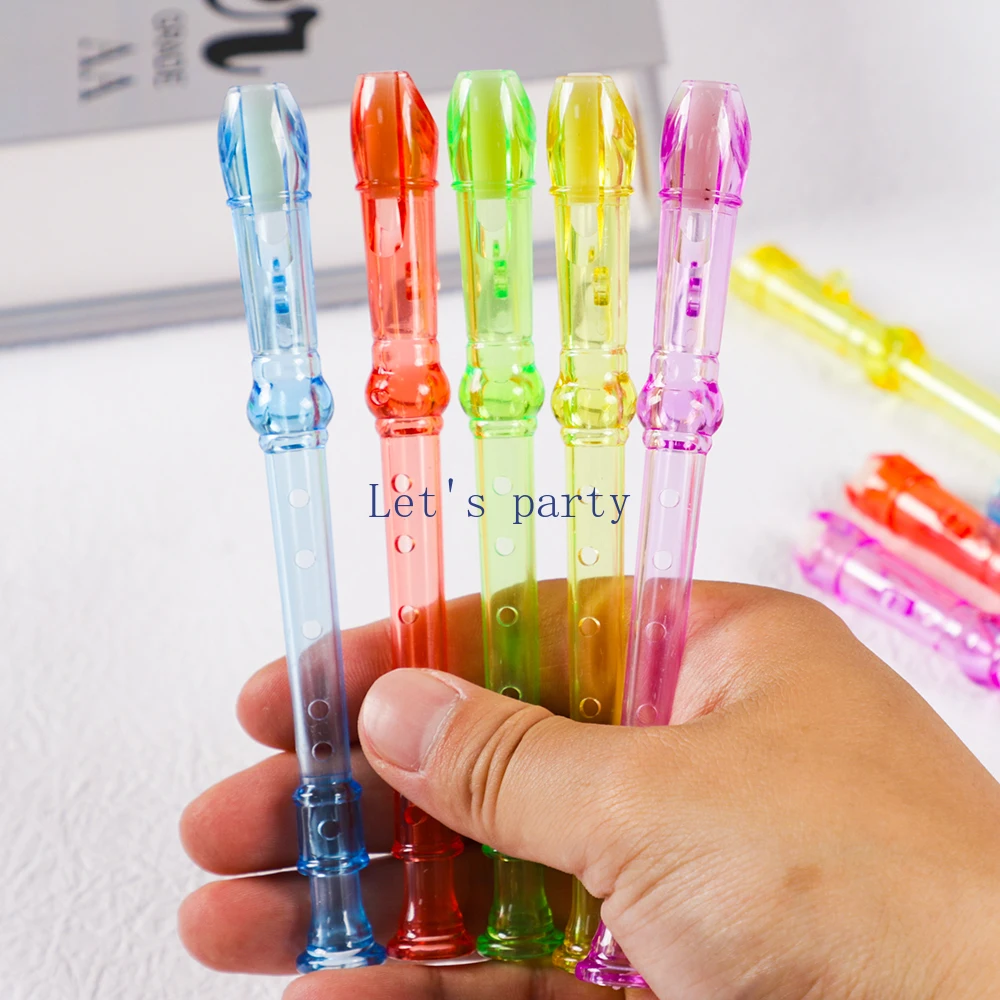 10Pcs Mini Transparent Flute Musical Whistle Toys for Kids Birthday Party Favors Goodie Bags Pinata Fillers Gifts Carnival Prize