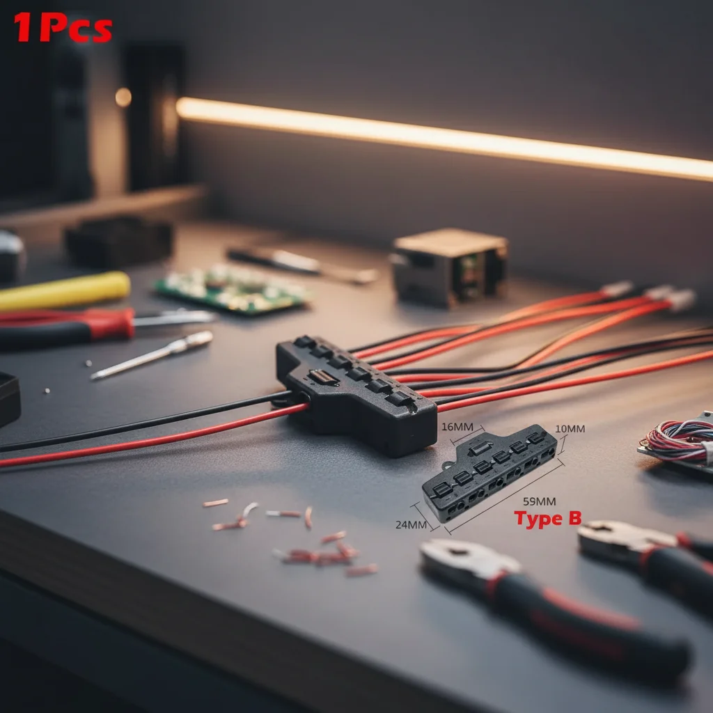 Quick-Connect Wire Splitter for LED Lights 2 IN 12 OUT 2 IN 6 OUT Durable and Efficient for Easy Wiring