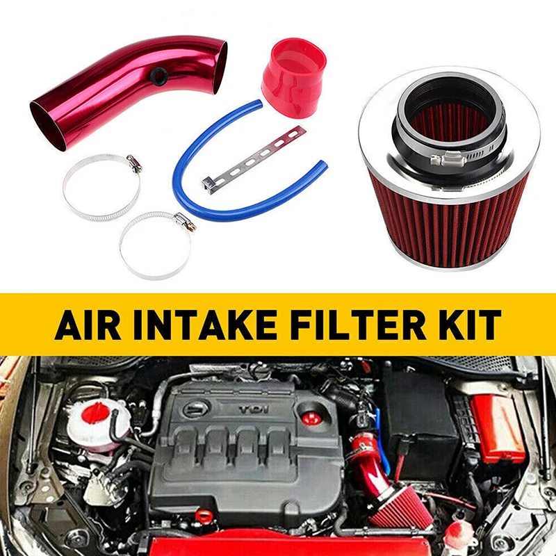 76mm Car Refitted Winter Mushroom Head Air Filter Intake Pipe Filter High Flow High Cold Air Filter Aluminum Pipe Kit