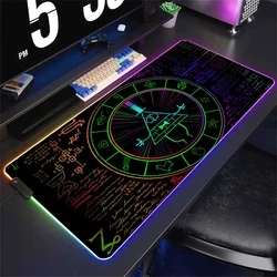 Gravity Fall RGB Led Backlight Mouse Pad Gamer Bill Cipher Desk Mat XXL Gaming Accessories Keyboard Large Mause Pad Big Carpets