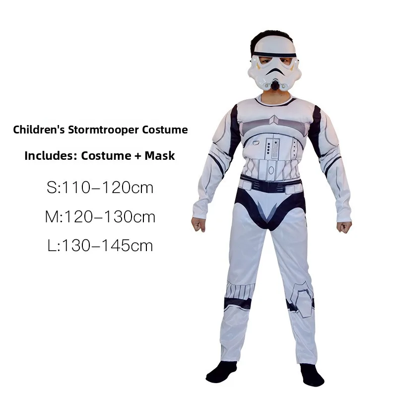 

Cosplay loween Costume Children's White Soldier k Jedi V Set Stage Performance Traditional Chinese Clothing