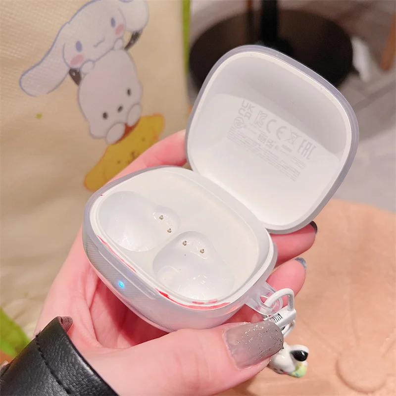 حافظة لهاتف Redmi Buds 6 Play، غطاء حماية لسماعات الأذن من مادة TPU بتصميم زهرة/قلب حب/فراشة/دب/أرنب/كرز مع سلسلة مفاتيح