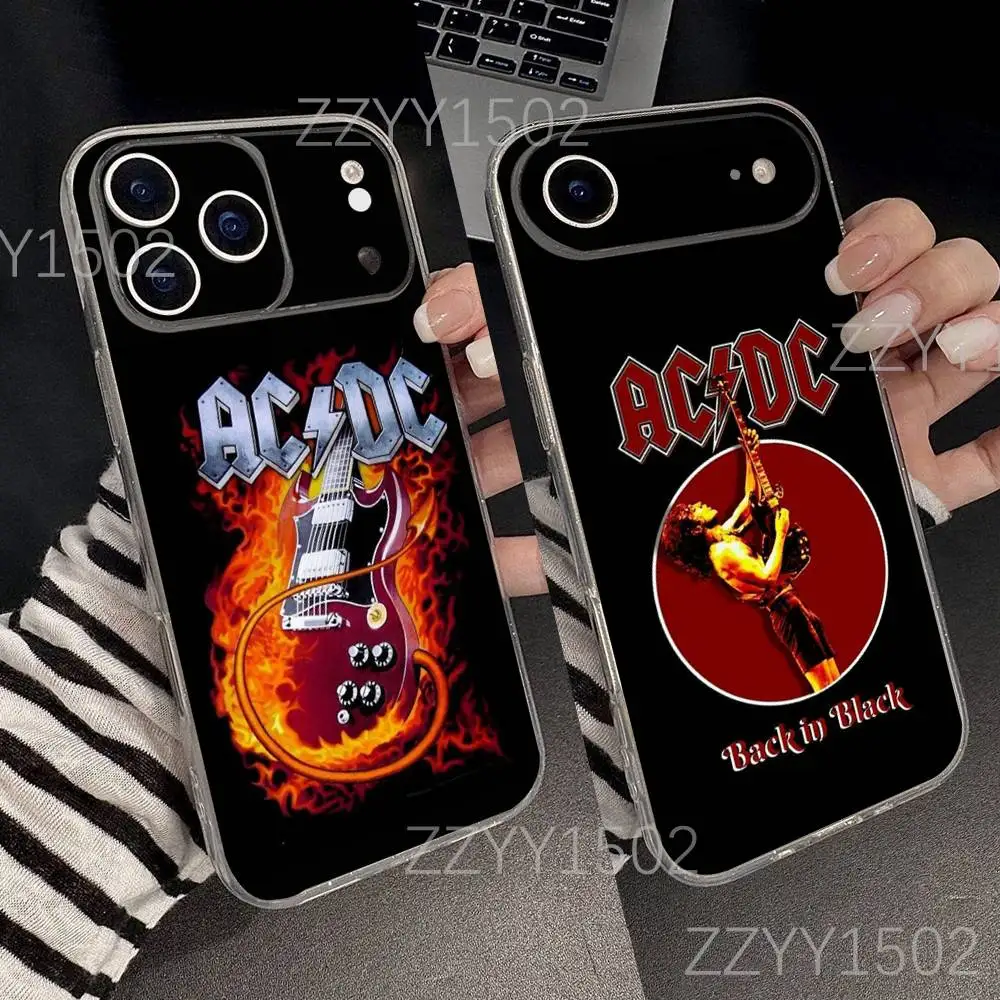

A-AC-DC Highway to Hell For iPhone 17,16,15,14,13,12,11 Pro,Max,Plus,X,XS,XR,SE4,E Mini Transparent Soft Anti-Slip Grip