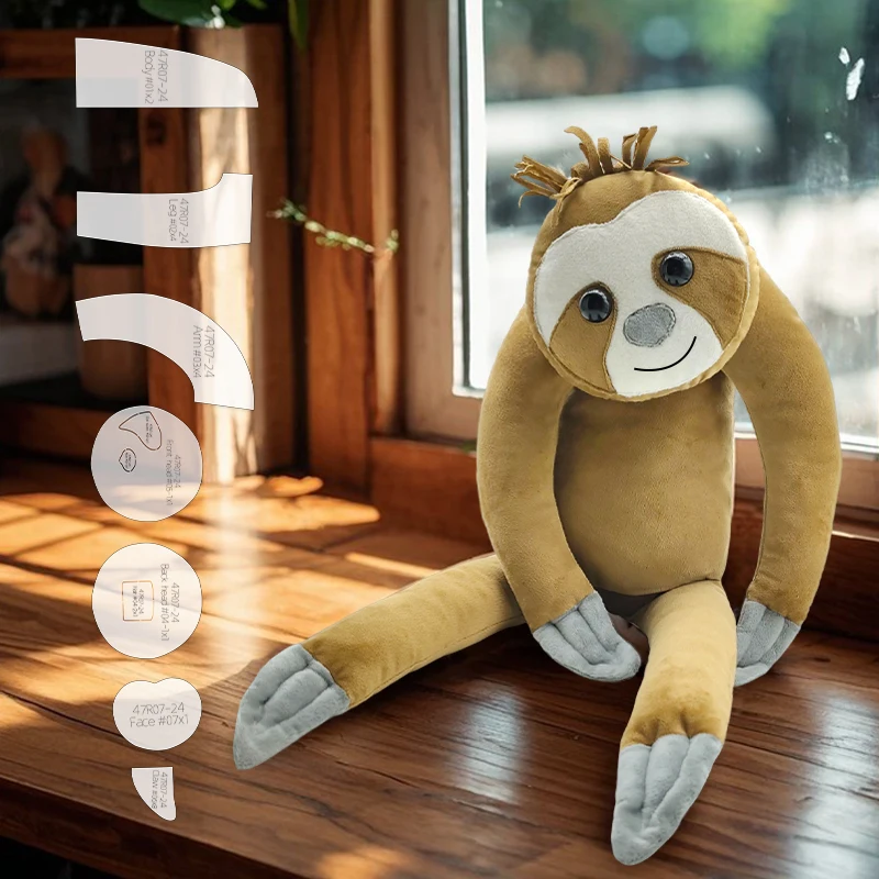 YOMDID 7 Stück PET-Nähvorlagen zur Herstellung von Faultier, DIY-Puppenherstellung, Schablonen, Nähzubehör, Basteln, Geburtstag, Urlaub, Dekoration, Geschenke