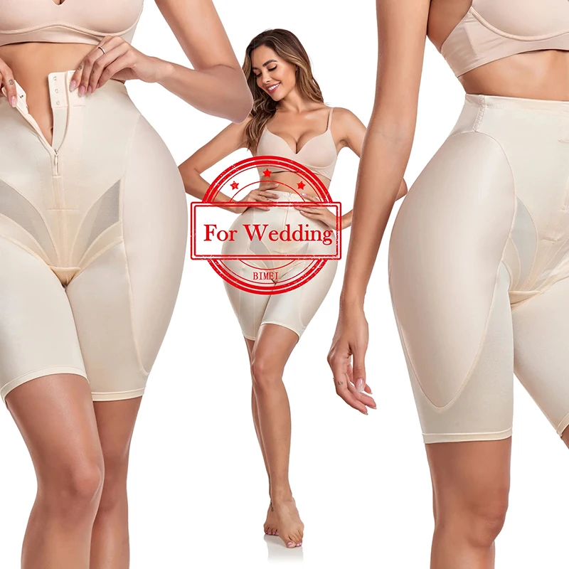 2PS Hip Padded Enhancer Panties for Women Body Shaper Butt Lifting Shapewear High Waist Tummy Control Bottoom with Hook Zipper