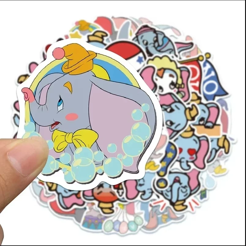 10/50PCS Disney Cartoon Dumbo Adesivi Divertenti Bambini Carino Decalcomanie Giocattolo Cassa Del Telefono Valigia Del Computer Portatile Kawaii Graffiti Adesivo Decorazione