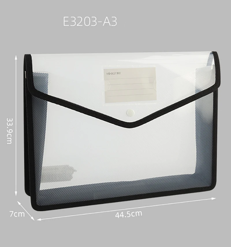 Plastic Envelope A4 A3 Document Bag Large Capacity Document Organizer Waterproof Plastic Bag For Documents