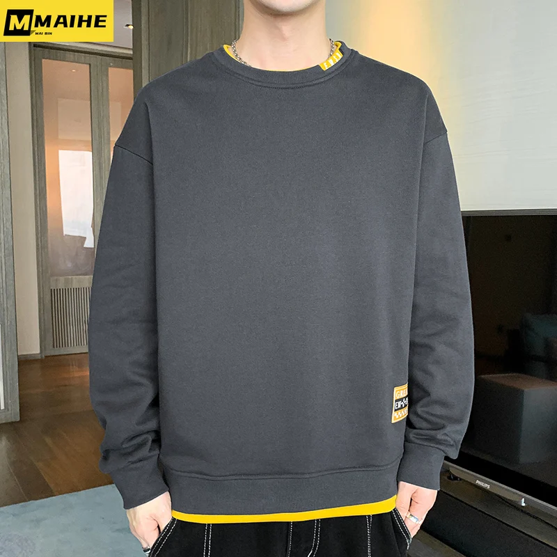 

Men's hoodie 2023 autumn new plus-size trend loose crew neck casual long-sleeved pullover retro Harajuku y2k top street wear men