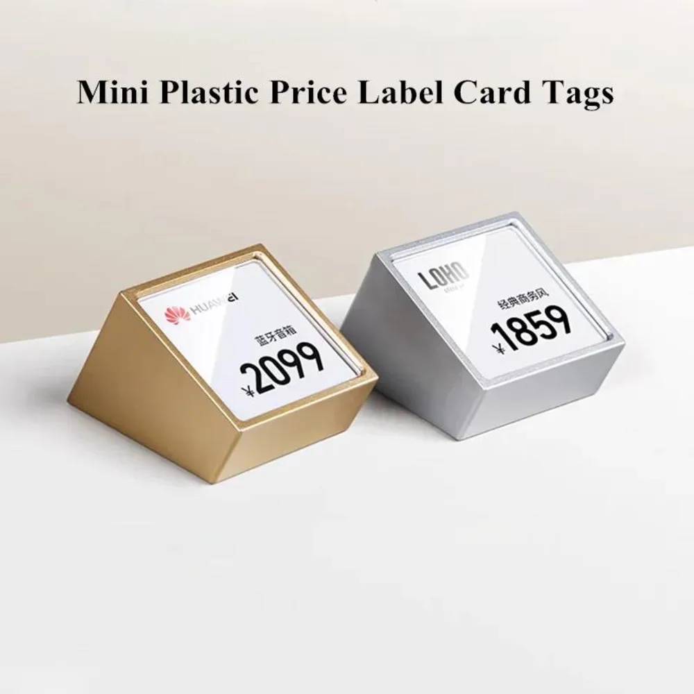 30x30mm Mini Acrylic Sign Holder Display Stand Table Number Place Paper Small Plastic Price Name Card Tag Label Stands
